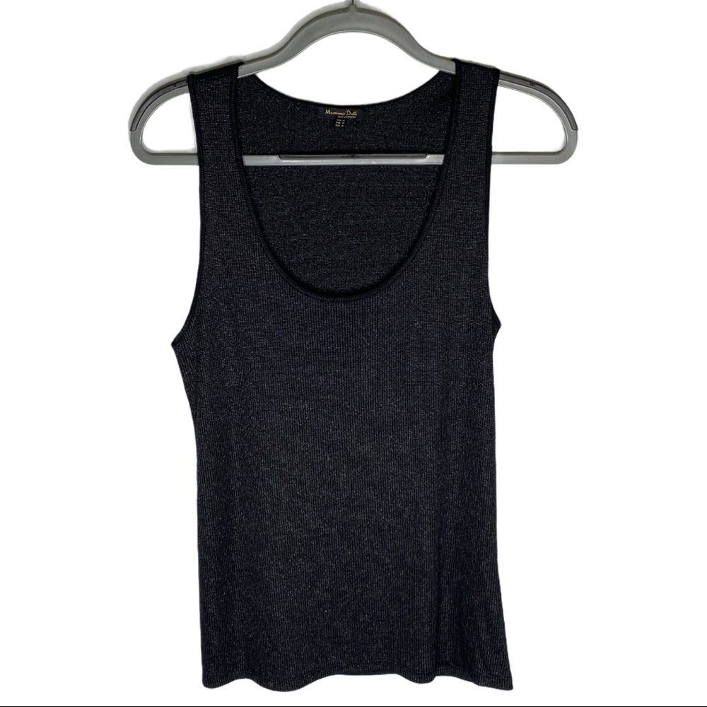 Massimo Dutti Sleeveless Black/Silver Top Size M